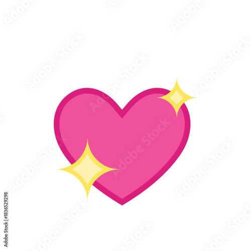 Pink Heart with Sparkling Stars: A Symbol of Love and Joy.