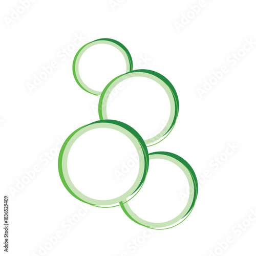 Green Rings Abstract Design: Interlocking Circles in a Modern Style.