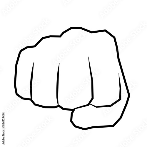 A Black and White Illustration of a Clenched Fist.