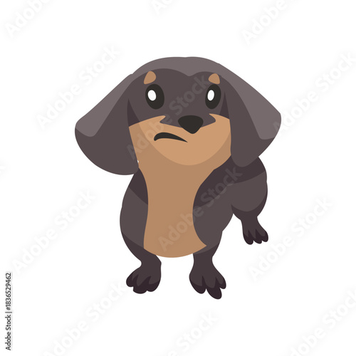 Illustration of a Dachshund Puppy Cartoon