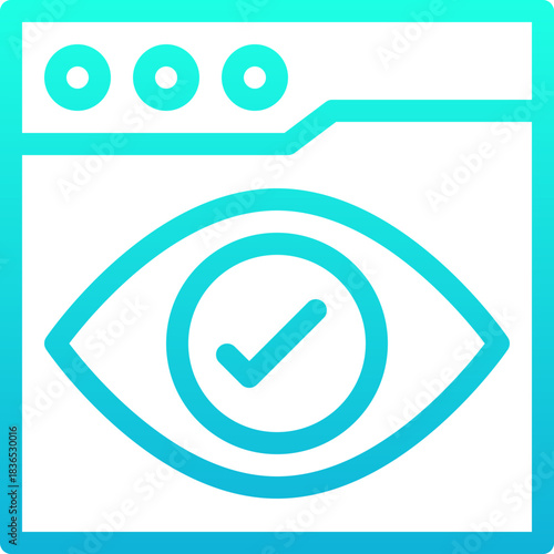 View Visibility Browser Lineal Gradient Style Vector Icon