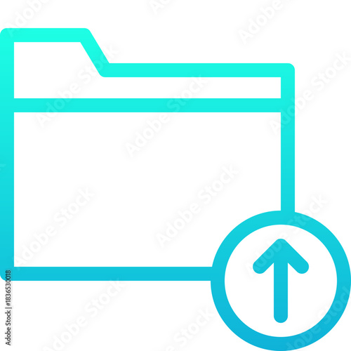 Folder Upload File Lineal Gradient Style Vector Icon