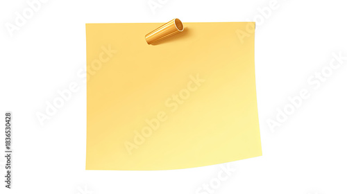 Blank Sticky Note Isolated on Clean White Background for Office, Organization, and Creative Workspace Design