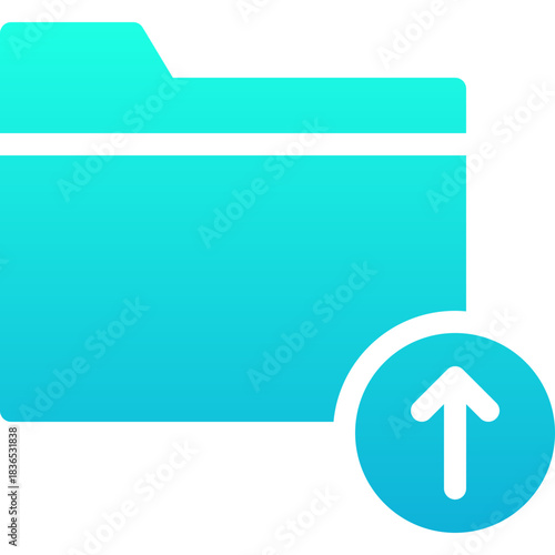 Folder Upload File Silhouette Gradient Style Vector Icon
