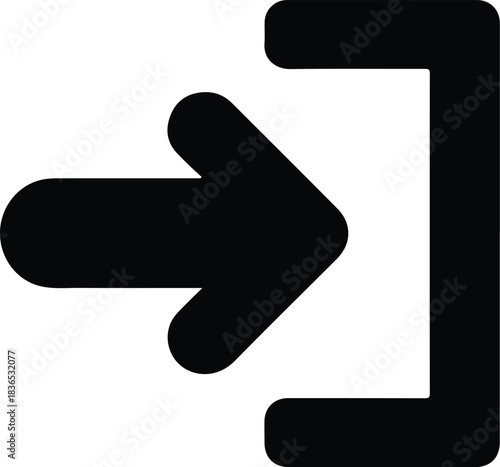 Black login icon with rounded corners enter symbol