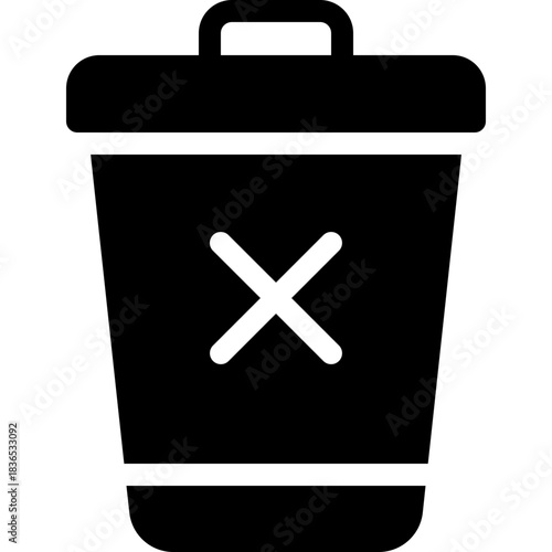 Trash Bin Delete Waste Silhouette Style Vector Icon