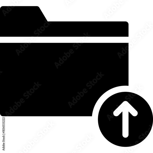 Folder Upload File Silhouette Style Vector Icon