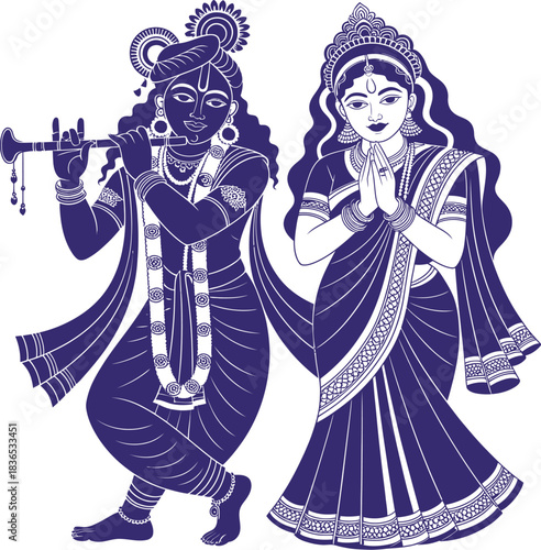 Radhe Krisna lords vector illustration