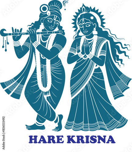 Hare krishna devotional art design