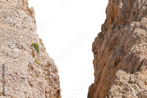 Majestic rocky canyon. Isolated object.