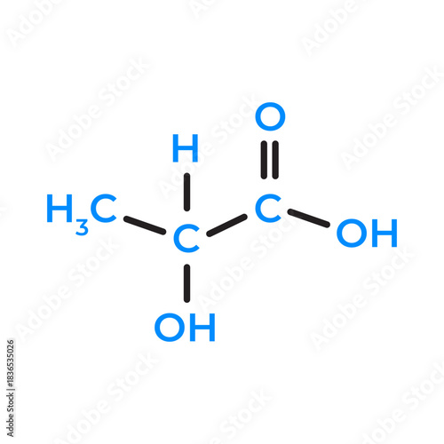 Lactic acid chemical structure icon symbol design vector