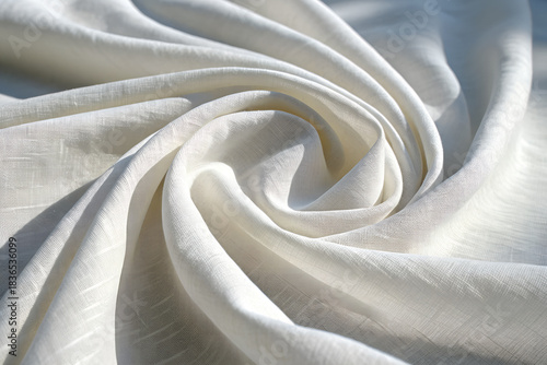Soft Beige Cotton Fabric With Natural Branch Decoration