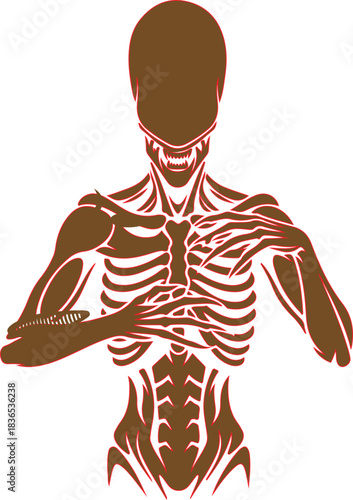 Stylized Alien Skeleton Creature monster bone