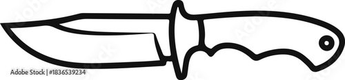 Black Outline of a Hunting Knife blade sharp