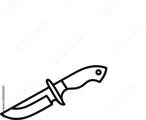 Black outline of a hunting knife icon black and white