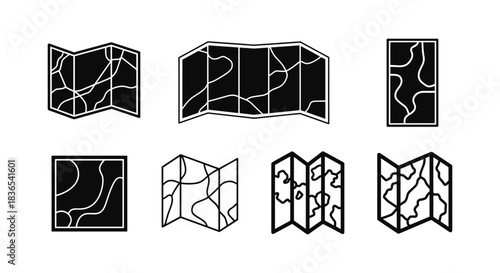 Geometric abstract map icons collection for modern design projects