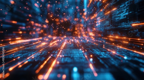 Machine learning AI interface analyzing massive data.