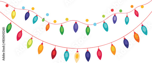 vector background with Christmas lights for banners, cards.
