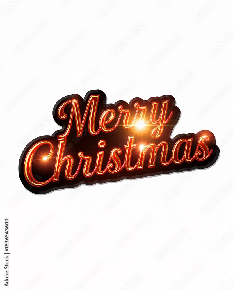 Obraz premium Merry Christmas Gold Text Design