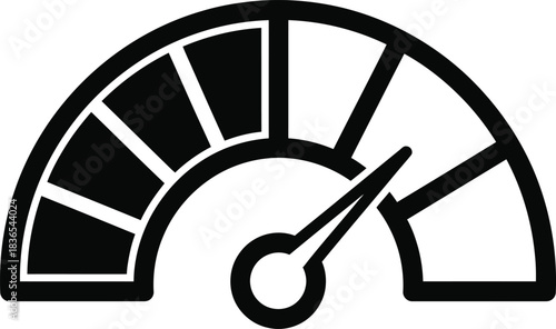 Speed Gauge Performance Meter Black Line Art Vector Icon