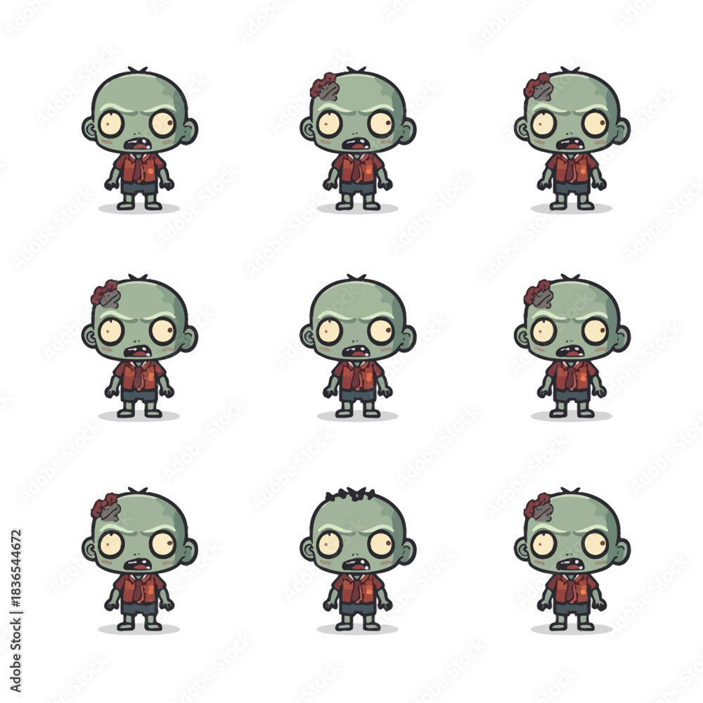 Obraz premium Cute Zombie Icon Very Cool Design