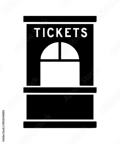 Ticket office simple isolated icon.