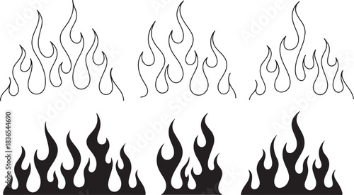 fire flames set