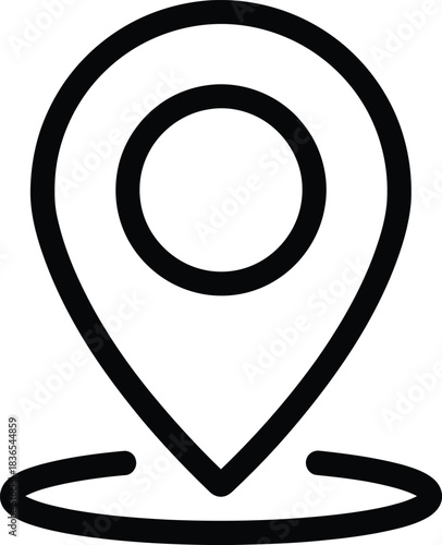 Map Location Pin Marker Black Line Art Vector Icon