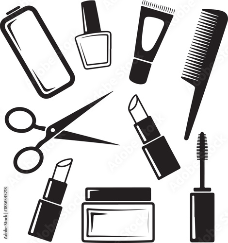 Beauty salon products and cosmetics for professional visage or fashionable facecare