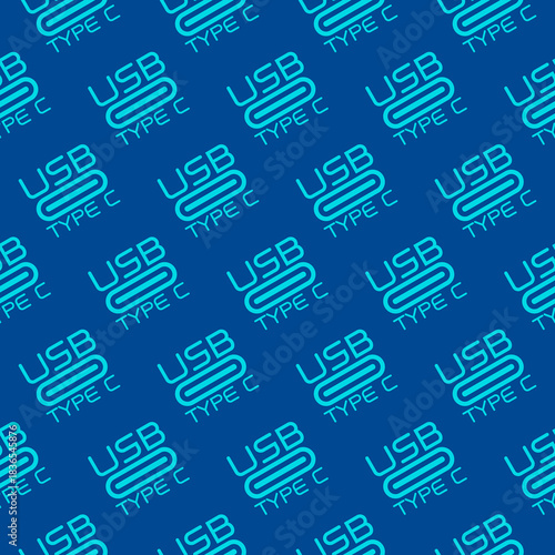 USB type cable C seamless pattern isolated on color background