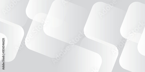 3D white geometric abstract background overlap layer on bright space with rounded rhomb effect decoration