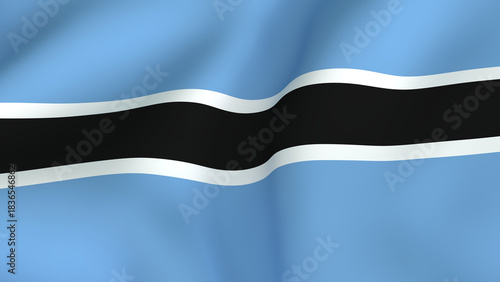 Tableau sur toile Waving Botswanan flag fabric background texture, national symbol of the Republic