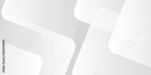 3D white geometric abstract background overlap layer on bright space with rounded rhomb effect decoration