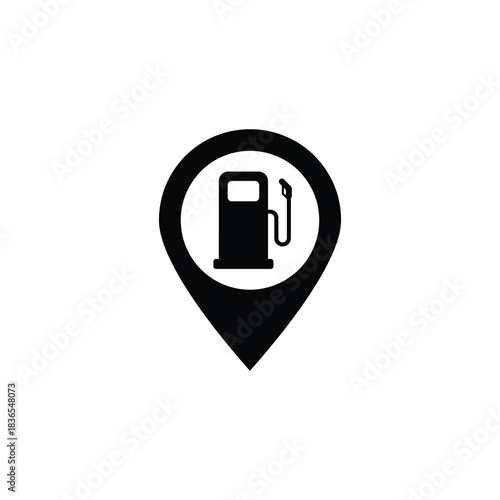 Gas station location pin icon symbol for navigation and services