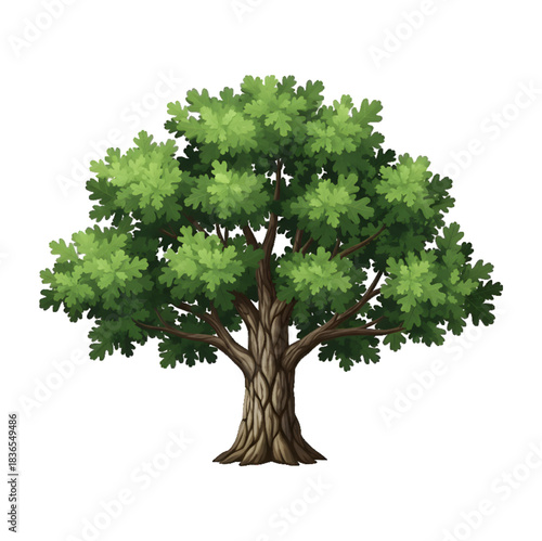 green tree isolated on white