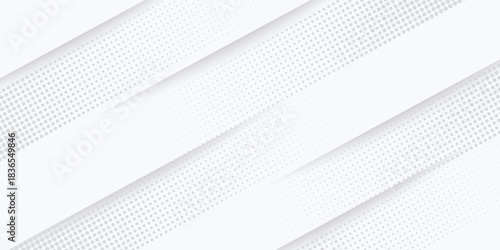 white background with dynamic curve line elegant graphic design elements. Dots halftone gray color pattern gradient