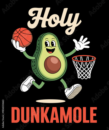 Funny Avocado Basketball Dunk