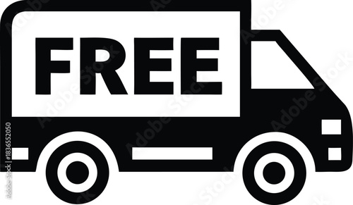 A black delivery truck displays the word FREE in bold letters across its side