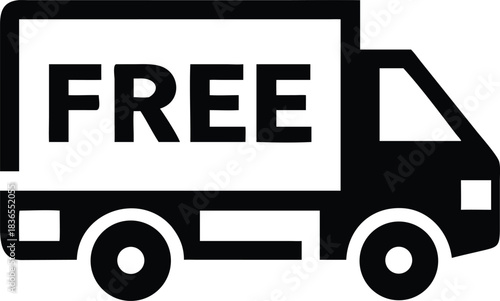 A black delivery vehicle displays the word free, suggesting free shipping for your online purchases