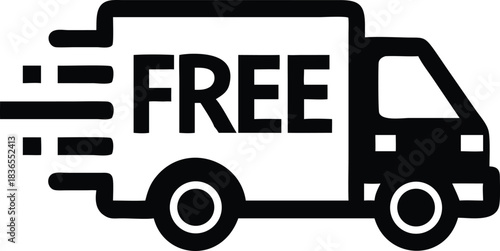 Express delivery truck icon depicts free shipping services and speedy transport solutions effectively