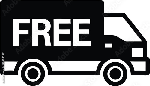 A delivery truck prominently displays the word FREE in bold letters on its trailer
