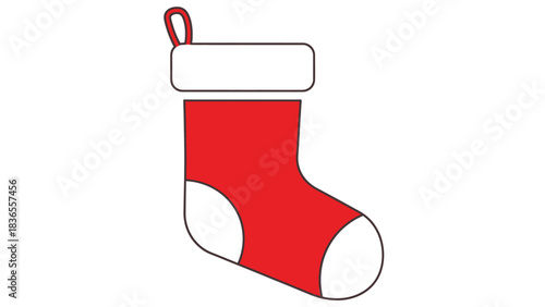 Classic red Christmas stocking with white trim, ready for holiday gifts and festive cheer