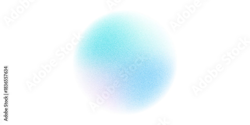 Gradient background, color gradation circle with grain noise texture, vector abstract watercolor holographic blur. Color gradient soft blend mesh of blue iridescent colors