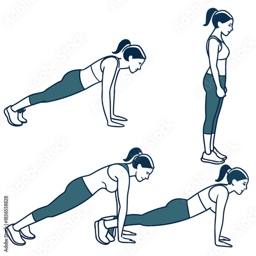 Woman performing plank exercise variations for fitness