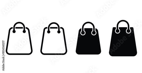 Set of shopping bag icons vector.