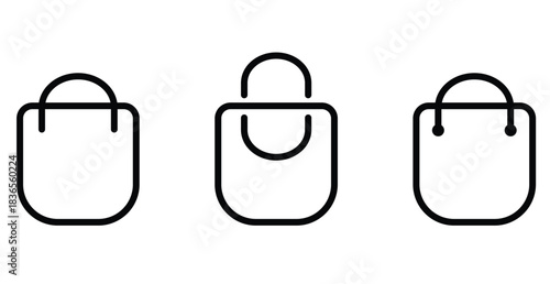 Set of shopping bag icons vector.