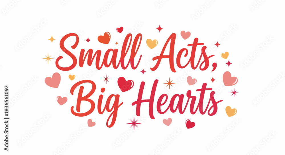 Obraz premium Big hearts are at the center of this design, perfect for expressing heartfelt sentiments, sharing loving kindness, and promoting small acts of kindness. 