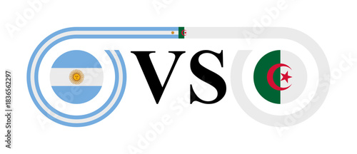 concept between argentina vs algeria. vector illustration isolated on white background