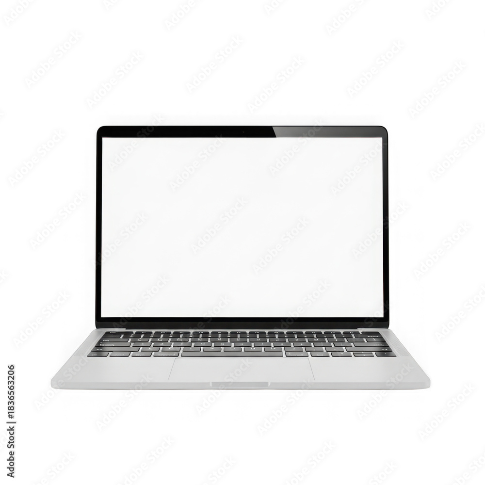 Fototapeta premium Modern laptop computer isolated on transparent background