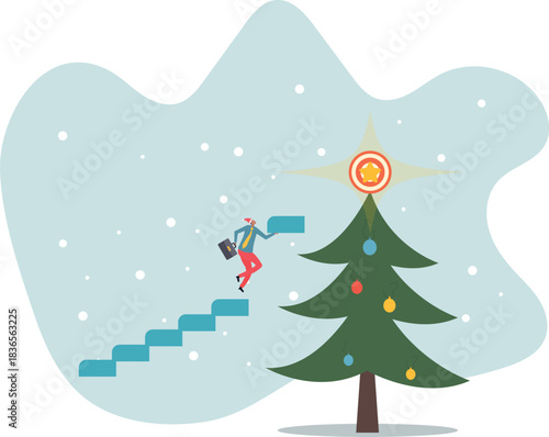 Develop business plan to achieve target, build stair to success or career growth, action plan or effort to reach goal,about a man and his life.